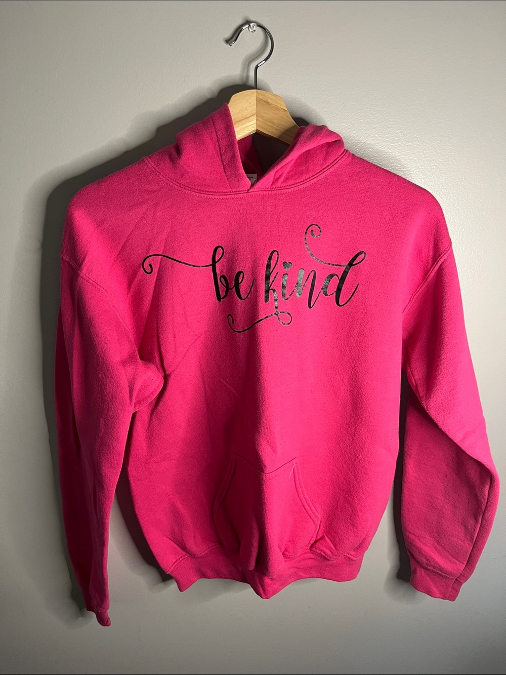 Pink “Be Kind” Graphic Hoodie Youth XL